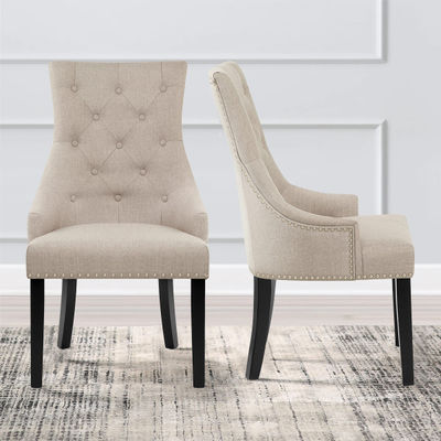 sillas de comedor tapizadas con cabeza de clavo - sillas parsons - Foto 2