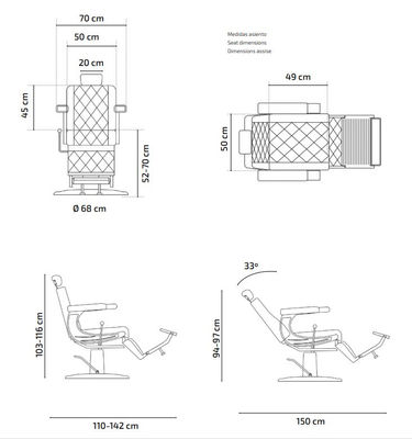 Sillón Barbero hidráulico reclinable giratorio Modelo Dave Promocion Marzo 2024 - Foto 5