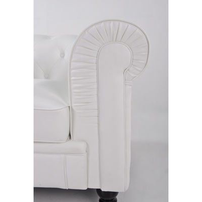 Sillón chester con tapizado similpiel blanca - Foto 4