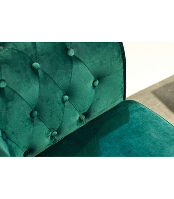 Sillón Chesterfield tapizado en tela velvet verde, 115 cm(ancho) 75 cm(altura) - Foto 2