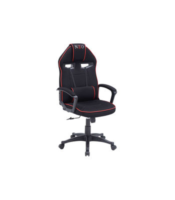 Sillón giratorio elevable gamer Neo Avance tapizado en tejido negro,