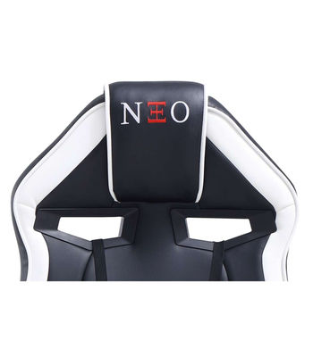 Sillón giratorio elevable gamer Neo Avance tapizado en tejido negro/blanco, - Foto 3