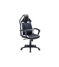 Sillón giratorio elevable gamer Neo Avance tapizado en tejido negro/blanco,