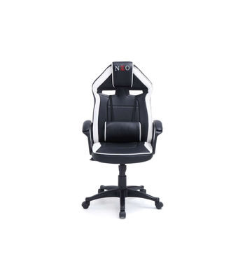 Sillón giratorio elevable gamer Neo Avance tapizado en tejido negro/blanco, - Foto 4