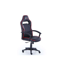 Sillon giratorio elevable gamer R-Design en simil piel color negro y rojo