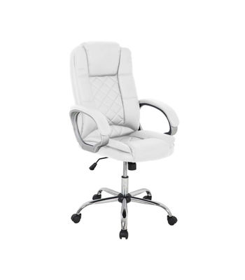 Sillón giratorio Inmaculada en polipiel blanco, 66,5 x 51 x 111-120 cm (ancho x