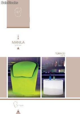 Sillón moderno de polietileno plastica iluminable led Manila - Foto 2