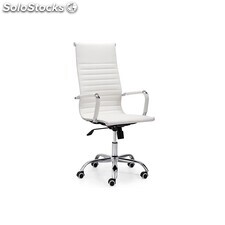 Silla de oficina DORIS, estructura cromada, en piel blanca 