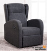 Sillón Relax Levantapersonas Trade Orejero en Tejido Gris Perla