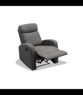 Sillón relax manual Cordoba tapizado en tela gris oscuro. 100cm(alto) - Foto 2