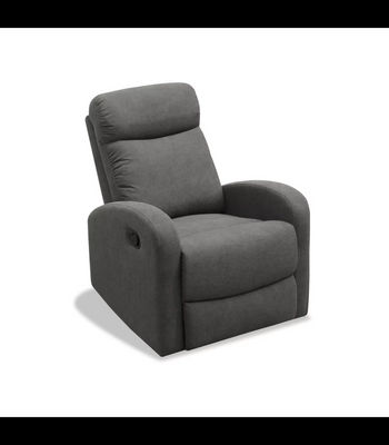 Sillón relax manual Cordoba tapizado en tela gris oscuro. 100cm(alto)