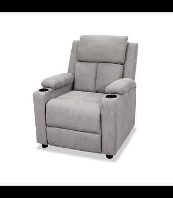 Sillón relax manual Fortuna tapizado gris, 76cm(Ancho) 90cm (Fondo) 100cm(Alto)