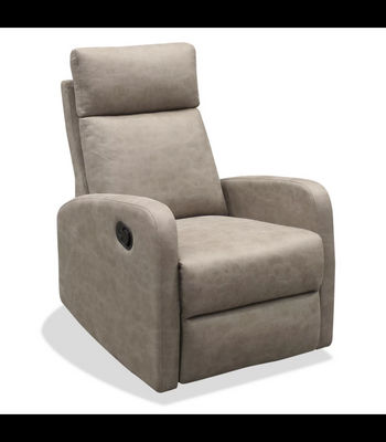 Sillón relax manual Giulia tapizado en tela cemento, 101cm(alto) 70cm(ancho)