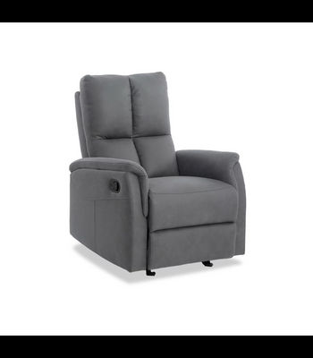 Sillón relax manual Guadalix tapizado gris, 80cm(Ancho) 94cm (Fondo) 102cm(Alto)