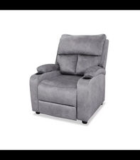 Sillón relax manual Laura tapizado gris, 76cm(Ancho) 98cm (Fondo) 98cm(Alto)