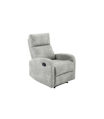 Sillón relax reclinable mediante palanca Bristol en tela terciopelada gris, 72