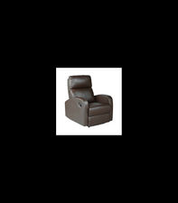 Sillón relax reclinable mediante palanca Bristol tapizado en polipiel marrón, 72