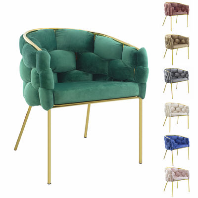 Sillón tapizado BALOON BUBBLE Arabella efecto terciopelo con estructura ORO Ros