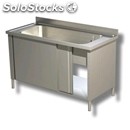 Sink unit n.1 pot sink - with understorage - with sliding doors length cm 160 -