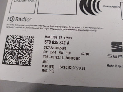 Sistema audio / radio CD / 5F0035842A / 4641406 para seat tarraco (KN2) 1.5 16V - Foto 4