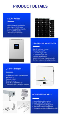 Sistema de energía solar híbrido sin conexión a la red de 5000 W con regulador s - Foto 5