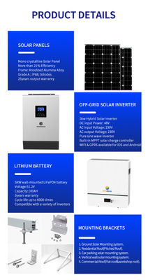 Sistemas de energía solar híbridos de 10 kW Sistema de paneles solares para el h - Foto 5