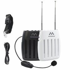 SK-105 Amplificador de voz portátil Radio FM Altavoces y micrófono inalámbricos