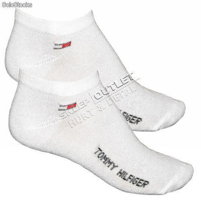 Skarpety stopki Tommy Hilfiger - białe, czarne (para) - Zdjęcie 2