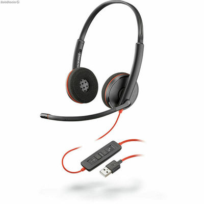 Słuchawki z Mikrofonem Plantronics Blackwire C3220 Czarny Czerwony
