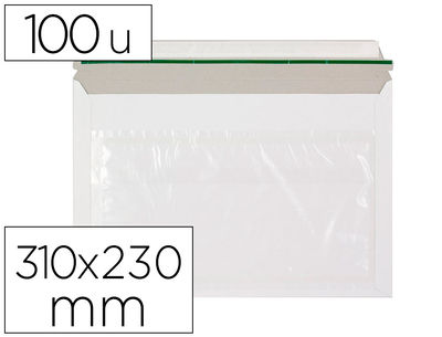 Sobre autoadhesivo q-connect portadocumentos 310X230 mm ventana transparente