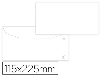 Sobre liderpapel blanco 115X225 mm solapa engomada papel offset 80 gr caja de