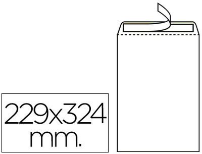 Sobre liderpapel bolsa n.8 blanco din 229x324 mm tira de silicona caja de 250
