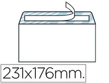 Sobre liderpapel n.12 blanco cuarto 176X231 mm tira de silicona caja de 500