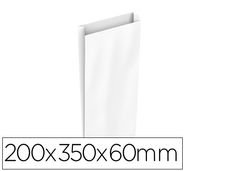 Sobre papel basika celulosa blanco con fuelle m 200x350x60 mm paquete de 25