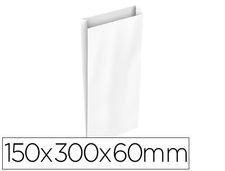Sobre papel basika celulosa blanco con fuelle s 150x300x60 mm paquete de 25