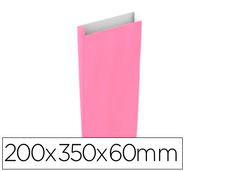 Sobre papel basika celulosa rosa con fuelle m 200x350x60 mm paquete de 25