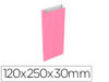 Sobre papel basika celulosa rosa con fuelle xs 120x250x30 mm paquete de 25