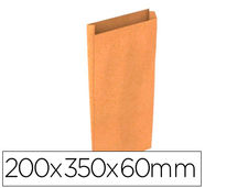 Sobre papel basika kraft natural liso con fuelle m 200x350x60 mm paquete de 25