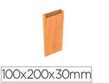 Sobre papel basika kraft natural liso con fuelle xxs 100x200x30 mm paquete de 25