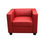 Sofá 1 plaza BASILIO, muy cómodo, en piel color rojo - 2