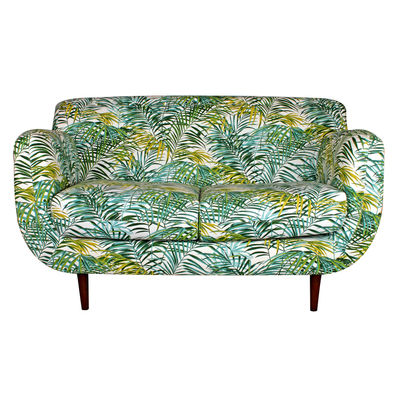 Sofa 2 lugares estilo nórdico, tecido de folhas de palmeira