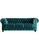 Sofá 3 plazas Chesterfield tapizado en tela velvet verde, 211cm(ancho) 75 - 1