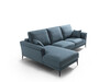 Sofa 3 plazas con chaiselongue tapizado en tela azul