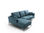 Sofa 3 plazas con chaiselongue tapizado en tela azul - 1