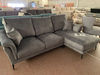Sofa 3 plazas con chaiselongue tapizado tela gris