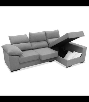 Sofa Chaiselongue a la derecha Torremolinos tapizado gris, 262cm(ancho) - Foto 2