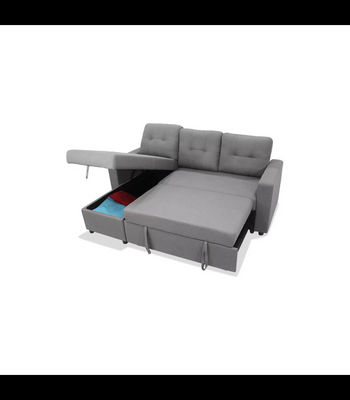 Sofá Chaiselongue cama Benidorm tapizado gris, 200cm(ancho) 150cm(fondo) - Foto 3