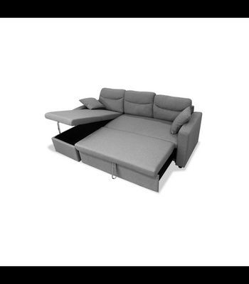 Sofá Chaiselongue cama Rivas tapizado gris oscuro, 223cm(ancho) 145cm(fondo) - Foto 2