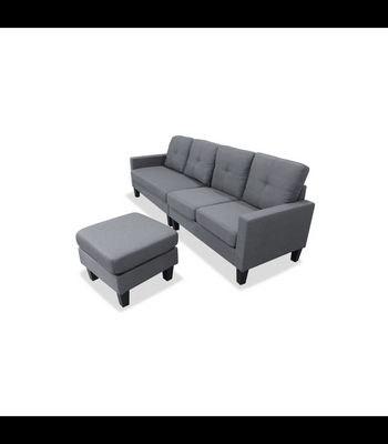 Sofá Chaiselongue Concept tapizado gris oscuro, 240cm(ancho) 130cm(fondo) - Foto 2