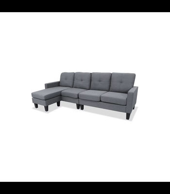 Sofá Chaiselongue Concept tapizado gris oscuro, 240cm(ancho) 130cm(fondo)